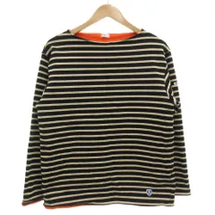 オーチバル ORCIVAL オーシバル バスクシャツ 長袖 ボートネック 裏地フリース 4 黒 ブラック ベージュ /GV ■GY58