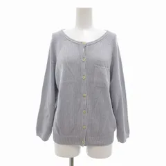 マーガレットハウエル MARGARET HOWELL カーディガン コットンニット ラウンドネック F ペールブルー /UO