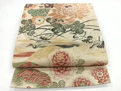 平和屋着物◎アンティーク　大正ロマン　六通柄袋帯　飛鶴文　乱菊　正絹　逸品　CABB1181nb