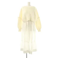 ダイアグラム グレースコンチネンタル Diagram GRACE CONTINENTAL ケーブルニットセット ワンピース セーター レイヤード 36 アイボリー ホワイト /ES ■OS