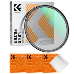 【数量限定】K&F CONCEPT 58mm ブラックミスト1フィルター ソフト効果 コントラスト調整用 ソフト描写用フィルター 多層ナノコーティング 航空アルミ材質 薄枠 3枚クリーニングクロス付き （NANO-K シリーズ）のサムネイル