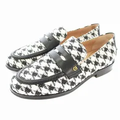 コールハーン COLE HAAN ラックス ピンチ ペニー ローファー 総柄 8B 25cm メタリック ハウンドトゥース W28660 /KU