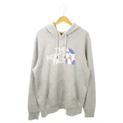 ザノースフェイス THE NORTH FACE プルパーカー スウェット 裏起毛 プリント ロゴ アウトドア L グレー /MN11 ■GY18