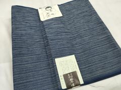 本手組細帯 風繭結 半幅帯　金糸 ブルー　組工房まえだ　 西陣　　 #4948 本手組細帯 風繭結 半幅帯 金糸 ブルー 組工房まえだ 西陣 #4948