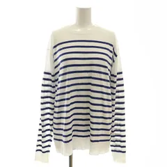 ミューズ ドゥーズィエム クラス MUSE de Deuxieme Classe FF grace クルーネックオーバープルオーバー ニット カットソー ボーダー ブルー オフホワイト /DO ■OS