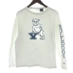 チャンピオン CHAMPION 長袖 Tシャツ ロンT M 白 ホワイト イェール大学 YALE University ブルドッグ Yロゴ BULLDOGS スリーブプリント /KW ■GY58