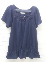 ◇ grove グローブ 水玉 ドット 半袖 Tシャツ　カットソー L ネイビー *  【1002799947275】