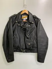 【中古品】schott ショット 80-90's 618 LEATHER DOUBLE RIDERES JACKET 80-90年代 レザー ダブルライダースジャケット アウター 【145-260107-kk-39-min】