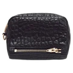 ALEXANDER WANG(アレキサンダーワン) 財布 - 黒 ウォレットポーチ/型押し加工 レザー
