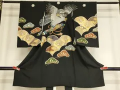 平和屋着物[]お宮参り　男の子　祝着　産着　初着　のしめ　鷹　青海波　金銀彩　逸品　AABE2372ja