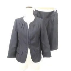 スーナウーナ Sunauna 美品 スカート スーツ セットアップ ひざ丈 38 36 紺 ネイビー ■YHS4のサムネイル