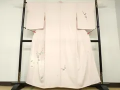 平和屋着物▽本加賀友禅作家　南克治　訪問着　単衣　枝花文　正絹　逸品　CAAT0736dy 本加賀友禅 南克治 訪問着 花柄 正絹 緑 白 青 836 | kimono Re:和