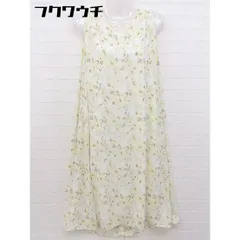 ◇ nano universe ナノユニバース 花柄　ノースリーブ　 膝丈 ワンピース サイズ38 ホワイト　マルチ レディース  【中古】 【1106230006801】