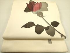 平和屋着物○八寸名古屋帯 紬地 花織 霞文 正絹 逸品 CABA4897hy