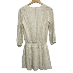 alice+olivia(アリスオリビア) ワンピース サイズ2 M レディース - アイボリー 長袖/ミニ/花柄/刺繍