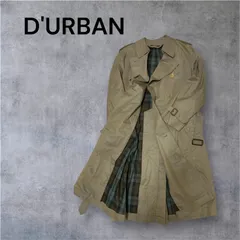 D'URBAN トレンチコート チェック柄裏地  ベルト付き 表記サイズ100-B6  メンズ アウター ロングコート ダーバン 上質