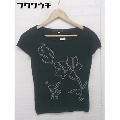 ◇ MICHEL KLEIN ミッシェルクラン 薄手 ニット 半袖 セーター ブラック レディース  【中古】 【1108270009583】