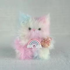ふわふわ長毛⭐︎こねこモールドール（ハルニャニャイロ：パステル）
