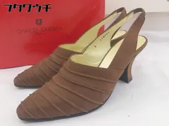 ◇ ◎ CHARLES JOURDAN シャルルジョルダン バックストラップ ヒール パンプス サイズ6 ブラウン レディース  【1109170008188】