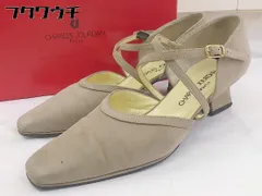 ◇ ◎ CHARLES JOURDAN シャルルジョルダン ストラップ ヒール パンプス サイズ6 1/2 ベージュ系 レディース  【1109170008164】
