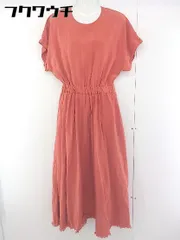◇ CIAOPANIC チャオパニック リネン混 カットオフ 半袖 ロング ワンピース サイズF オレンジ系 レディース  【1109280004902】