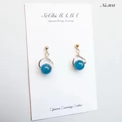 No.803✨天然石✨アパタイトのシンプル小ぶりピアス　イヤリング