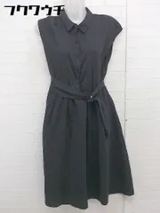 ◇ ◎ Simplicite シンプリシテェ 半袖 膝丈 ワンピース ダークグレー ブラック系 レディース  【1110080003101】