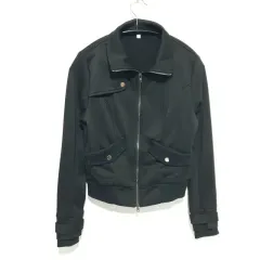 レディース スナップ ボタン ジップアップ ジャケット S_M1738