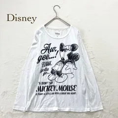 ディズニー ミッキーマウス　長袖プリントT M 綿混　シンプル　カットソー