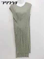 ◇ THROW by SLY スローバイスライ リブニット ノースリーブ 膝下丈 タイト ワンピース サイズ F グリーン レディース 【中古】 【1110200008962】