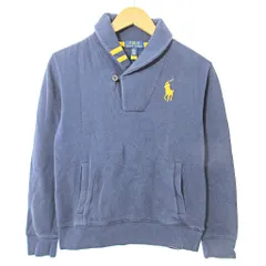 ポロ ラルフローレン POLO RALPH LAUREN キッズ ショールカラー トレーナー スウェット 長袖 ビッグポニー トップス 国内正規 10-12 紺 ネイビー 0815 IBO78