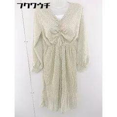 ◇ RAY CASSIN レイカズン 総柄 長袖 膝下丈 ワンピース サイズF アイボリー ブラック系 レディース 【中古】 【1110180002301】