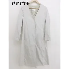 ■ ◎ BABYLONE バビロン スリット 長袖 ノーカラー コート サイズ38 ホワイト ベージュ レディース 【中古】 【1110180001632】