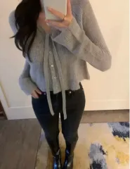 ソバーショップ フレア タイ ニット グレー