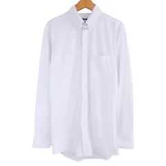 スーツセレクト SUIT SELECT 美品 4S ワイシャツ ドレスシャツ シャドーストライプ 形態安定 長袖 ビジネス M 84 白 ホワイト 1219