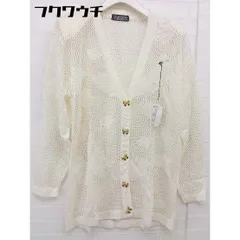 ◇ ◎ NAMNAM タグ付き 水玉 ドット リボン 長袖 カーディガン サイズM アイボリー レディース 【中古】 【1110220000885】