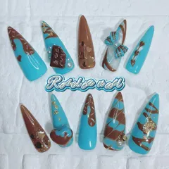 【オーダーNO.24】チョコミント・バレンタイン・チョコレート・スイーツ・ガーリー・可愛い・個性派・ネイルチップ