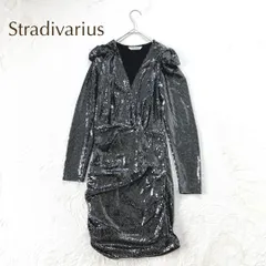 ストラディバリウス パフショルダー スパンコール ワンピース（S）光沢パーティー