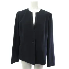 ミラショーン ノーカラージャケット シングル ネイビー 紺 44 