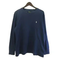 ポロ ラルフローレン POLO RALPH LAUREN Tシャツ カットソー ロンＴ 長袖 ワッフル ワンポイント ネイビー 紺 L