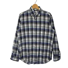 LACOSTE ラコステ 長袖 シャツ ワンポイント刺繡 オーバーサイズ ビッグシルエット 40サイズ ブラック ホワイト ブルー