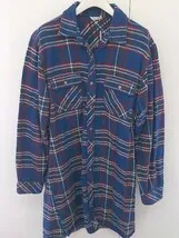 ◇ Avan Lily アヴァンリリィ チェック 長袖 膝丈 シャツ ワンピース サイズF ブルー系 レディース  【1203210001884】