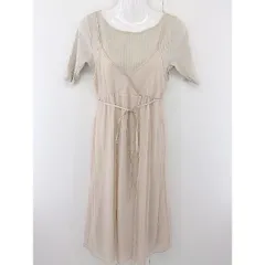 ◇ ◎ mysty woman レイヤード ニット ワンピース キャミワンピース アンサンブル サイズF ベージュ系 ベージュ レディース  【中古】 【1204270006741】
