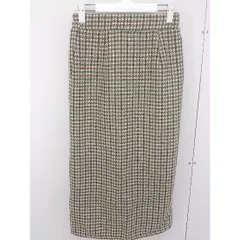 ◇ ◎ ●美品● continuer de NICE CLAUP 千鳥格子 ロング タイト ニット スカート サイズ F グリーン マルチ レディース  【中古】 【1205120006591】