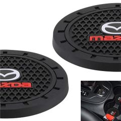 マツダ用 AOOOOP カーインテリアアクセサリー マツダ カップホルダー インサートコースター用 - シリコーン 滑り止め カップマット マツダ 3 6 CX-3 CX-5 CX-9 MX-5用 (2個セット、直径2.75インチ)