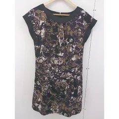 ◇ COMME CA DU MODE コムサデモード 総柄 ノースリーブ ミニ ワンピース サイズ9 パープル ブラック ブラウン レディース  【中古】 【1205240004682】