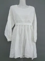 ◇ ◎ SM2 サマンサ モスモス ボリュームスリーブ 長袖 ミニ チュニック ワンピース サイズF オフホワイト レディース  【中古】 【1205230007136】