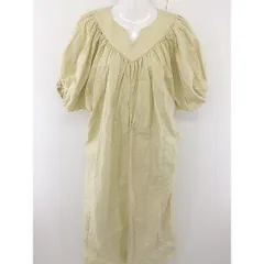 ◇ e/rm イーアールエム ボリュームスリーブ 五分袖 膝下丈 ワンピース サイズ F ベージュ レディース  【中古】 【1205270004683】