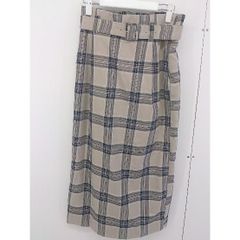 ◇ ◎ LOWRYS FARM ローリーズファーム チェック ロング タイト スカート サイズL ベージュ ネイビー レディース  【中古】 【1205260006840】