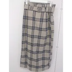 ◇ ◎ LOWRYS FARM ローリーズファーム チェック ロング タイト スカート サイズL ベージュ ネイビー レディース  【中古】 【1205260006840】